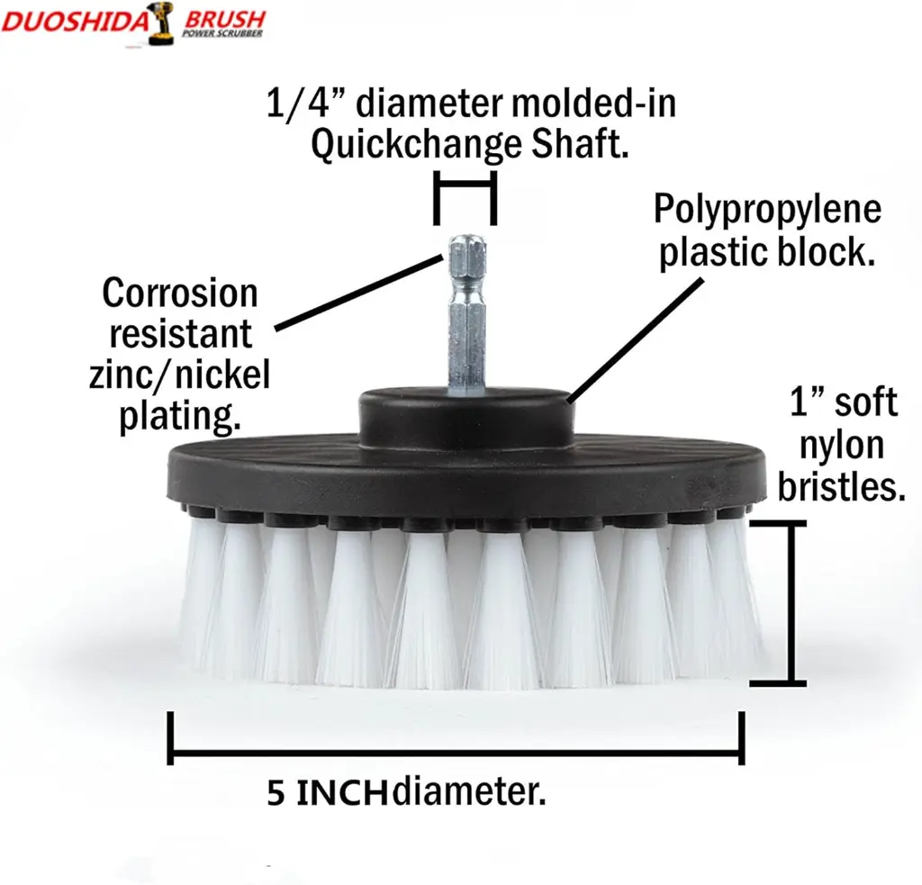 فرشاة تنظيف للمثقاب - شعيرات ناعمة بيضاء 5 إنش.webp