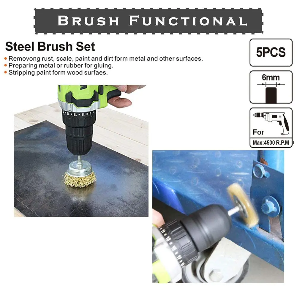 طقم فرش سلك للتنظيف والتجليخ (5 قطع) من MLD – أسلاك فولاذية مغلفة بالنحاس (3).webp