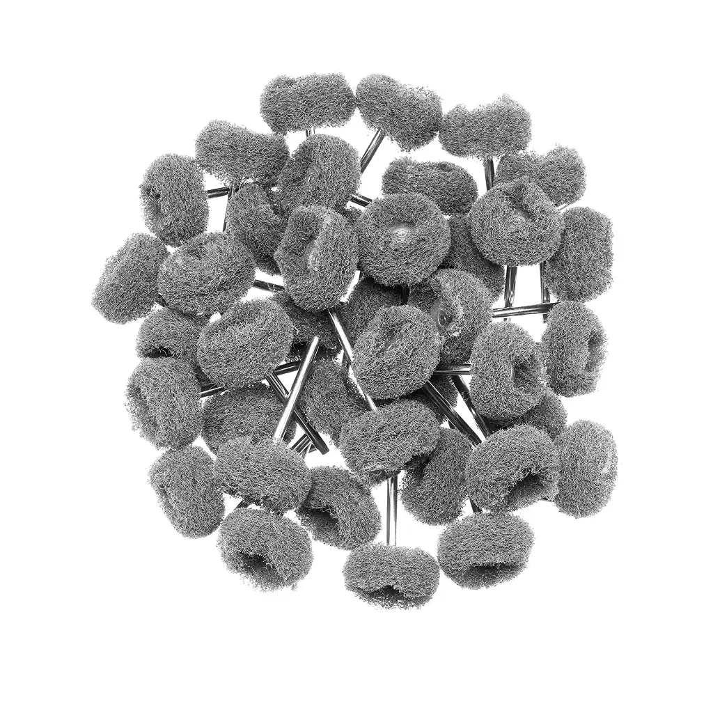  طقم 40 قطعة من عجلات التلميع الليفية الرمادية – مقاس 1 بوصة، بقاعدة T، و800 Grit