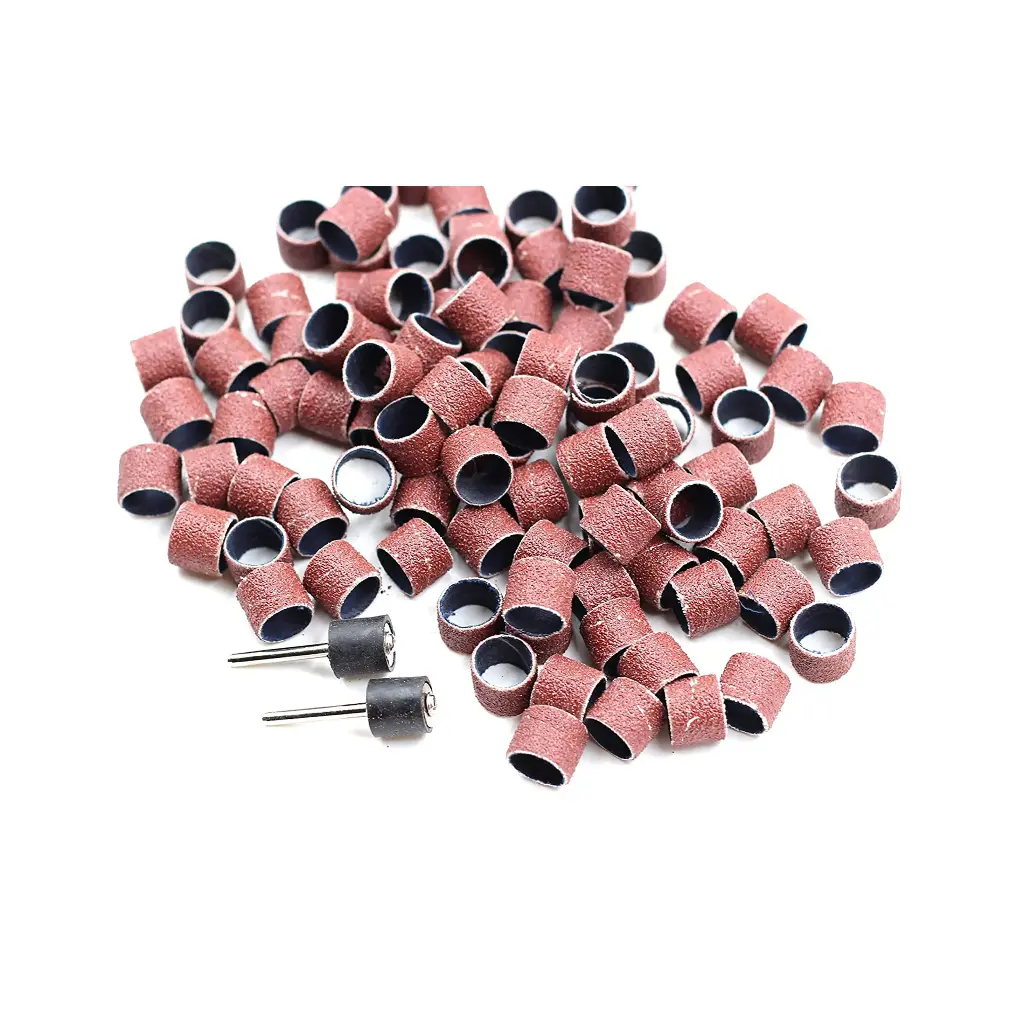  مجموعة 102 رول صنفرة قطر 1/2 إنش + 2 ماندريل مطاط