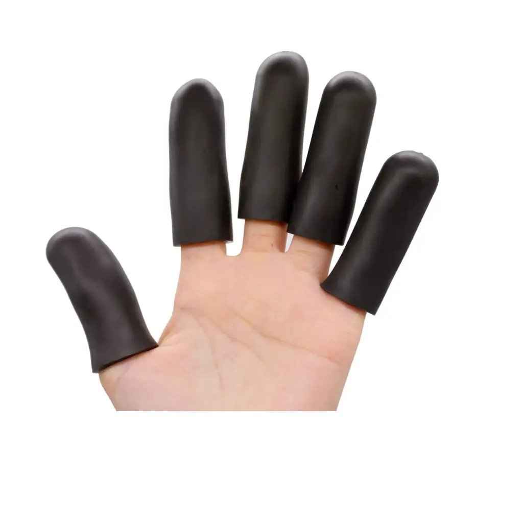 Povihome أغطية أصابع سيليكون سوداء | واقيات أصابع سميكة ومرطبة للإبهام وبقية الأصابع | حماية للجروح والتشققات والألم 