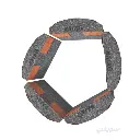  حجر مقشطة منحني Segment رمادي – مقاس 286×201×76 – كود AWA24G