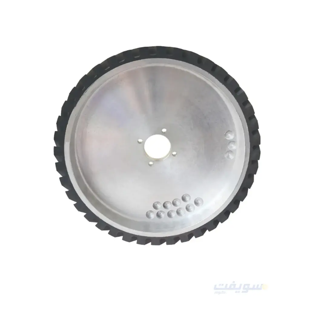 قاعدة مطاط صنفرة 14 بوصة – بتصميم مشقوق – لأعمال الطحن والتلميع بالأحزمة – احترافية وهادئة