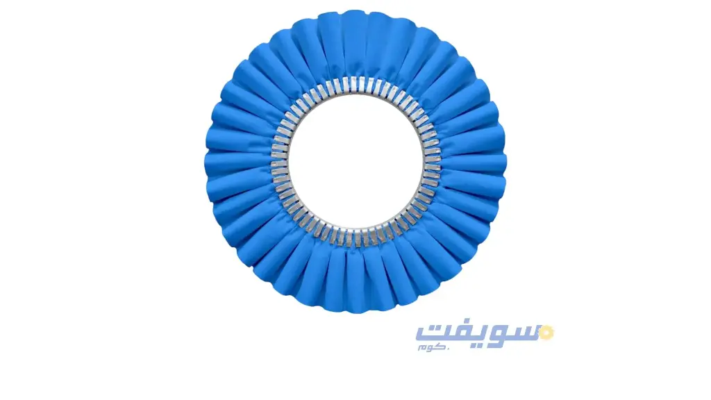 قرص تلميع كتان تركى أزرق معالج مموج – 450×200 مم – سمك 20مم (Coarse Stage)