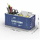 منظم مكتب متعدد الوظائف على شكل حاوية شحن – تصميم ذكي بلمسة ديكور